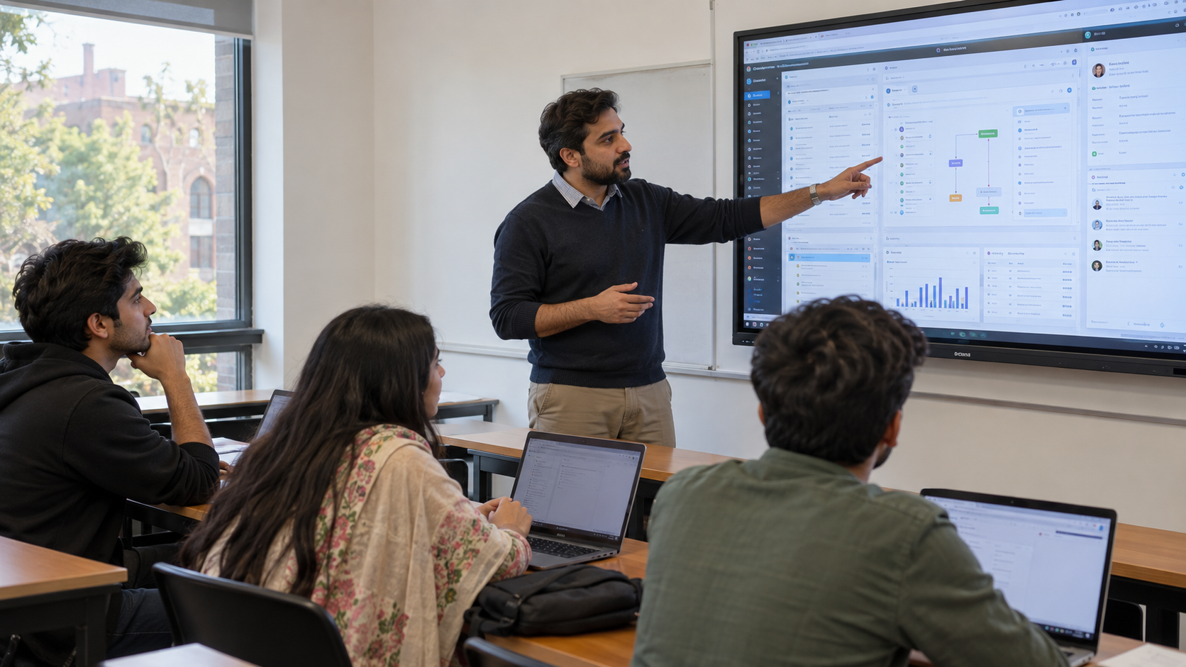 BIT AI automation masterclass with students building workflows in class
