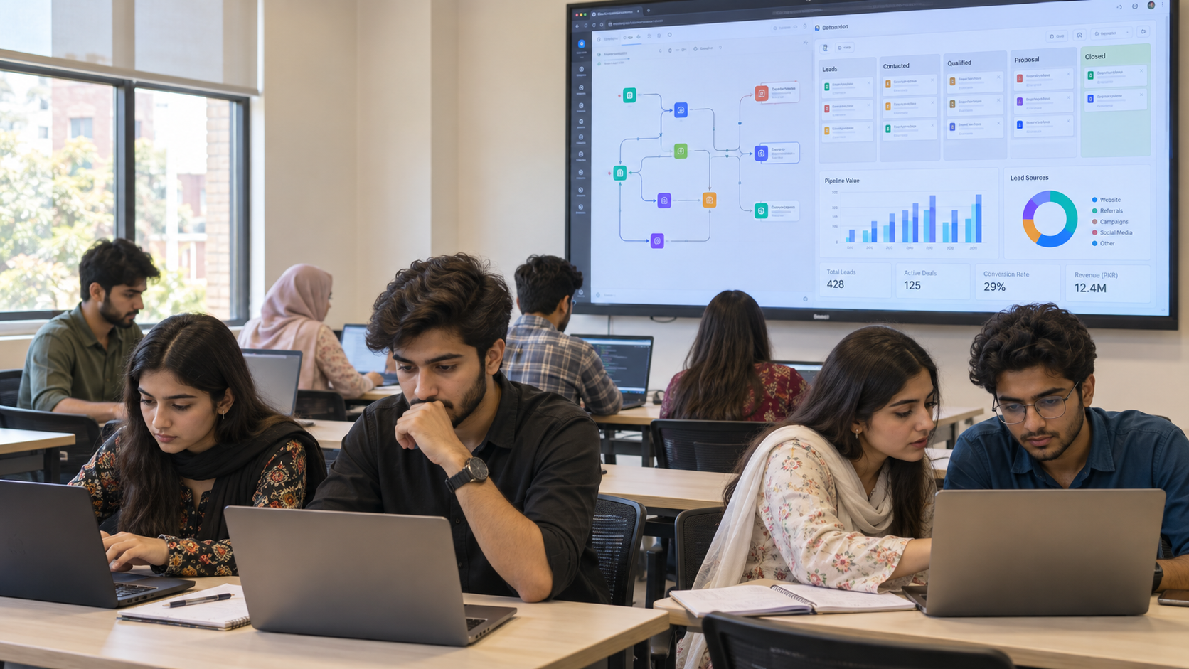 BIT students building practical systems together in an in-person class